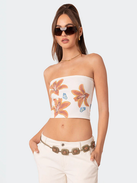 Floral Bandeau Tube Top