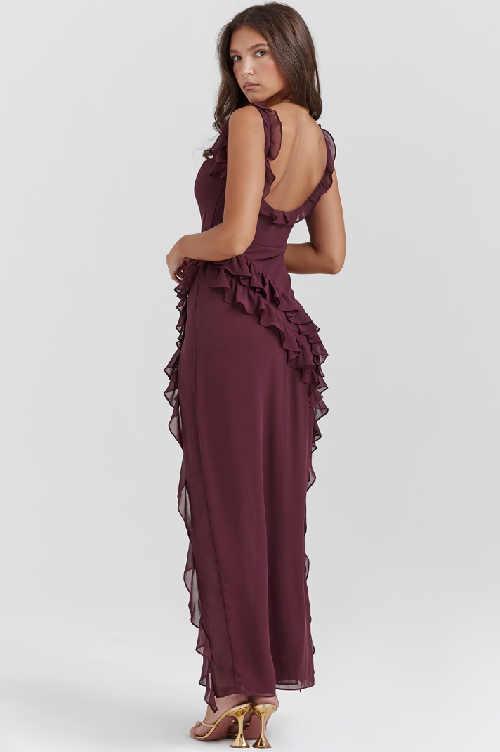 Midnight Dance Ruffle Maxi Dress