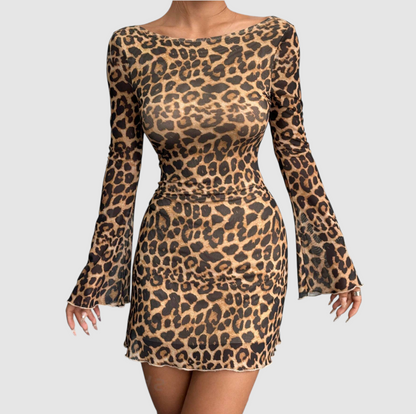 Savannah Leopard Mini Dress