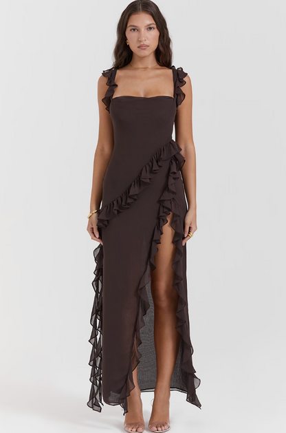 Midnight Dance Ruffle Maxi Dress