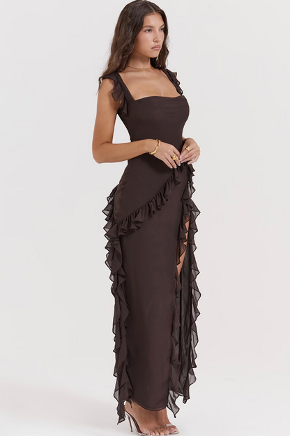 Midnight Dance Ruffle Maxi Dress